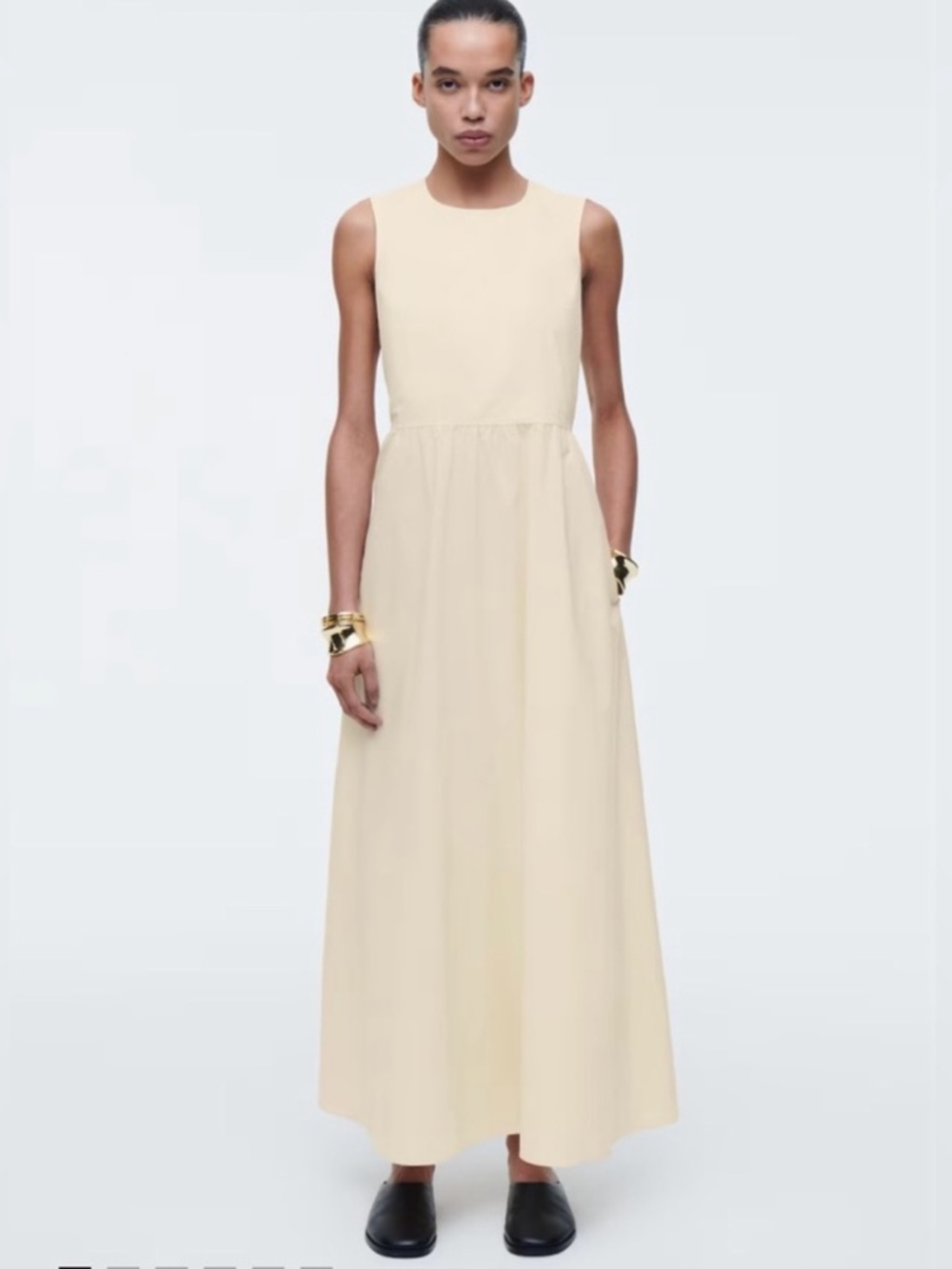 COS Sleeveless Cream Maxi Dress